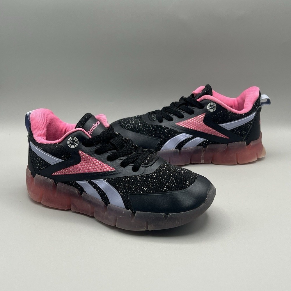Reebok Zig N Glow Black‎ Pink Slip On Athletic Shoes - Kids Toddler Size 12